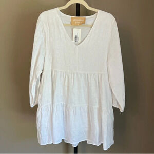 Araminta James Bermuda Linen Mini Dress White XS NWT Beach Coastal Vacation